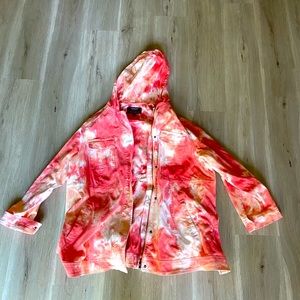 Torrid pink tie dye light weight jacket